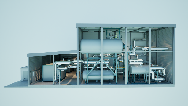 Entwurfslayout Power-to-Heat-Anlage tesa & ENERGYNEST