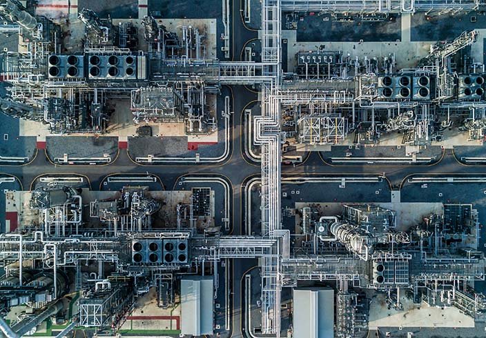 Luftansicht Öl- und Gas-Raffinerie