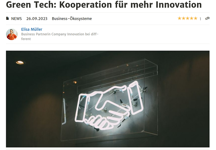 Haufe: Green Tech: Kooperation für mehr Innovation